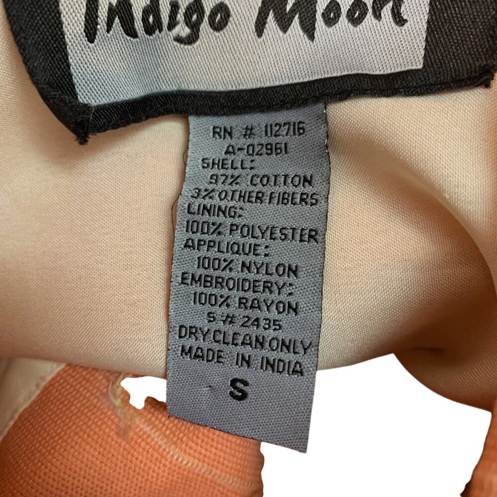 INDIGO MOON Embroidered Lined Blazer Jacket sz S - Picture 12 of 16